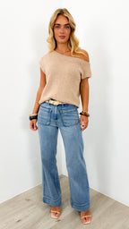 BETHENNY KNIT TOP - NATURAL