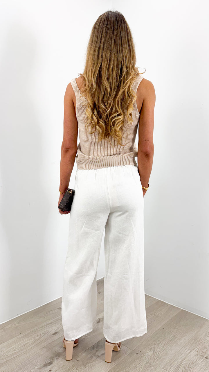 BAKER LINEN PANT - WHITE