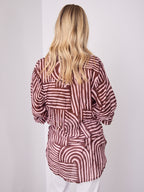 SHANI SHIRT - PINK/CHOCOLATE