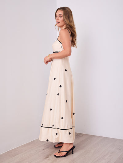 EVIE POLKA MAXI - CREAM/BLACK