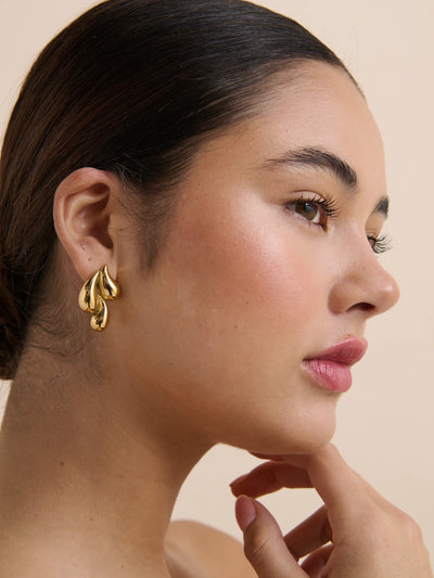 CHRISTY STATEMENT EARRINGS - GOLD