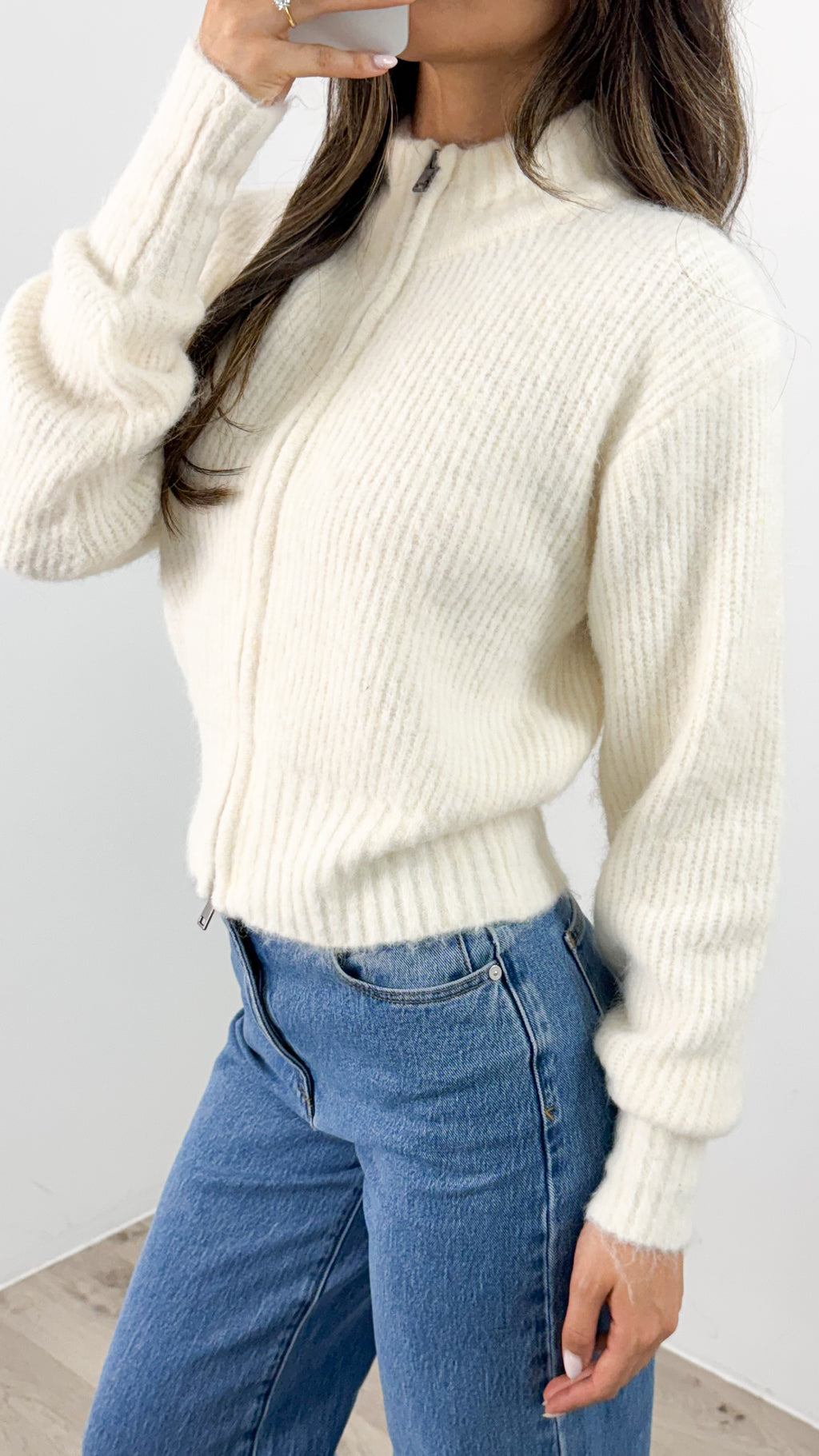 NOAH ZIP KNIT - CREAM