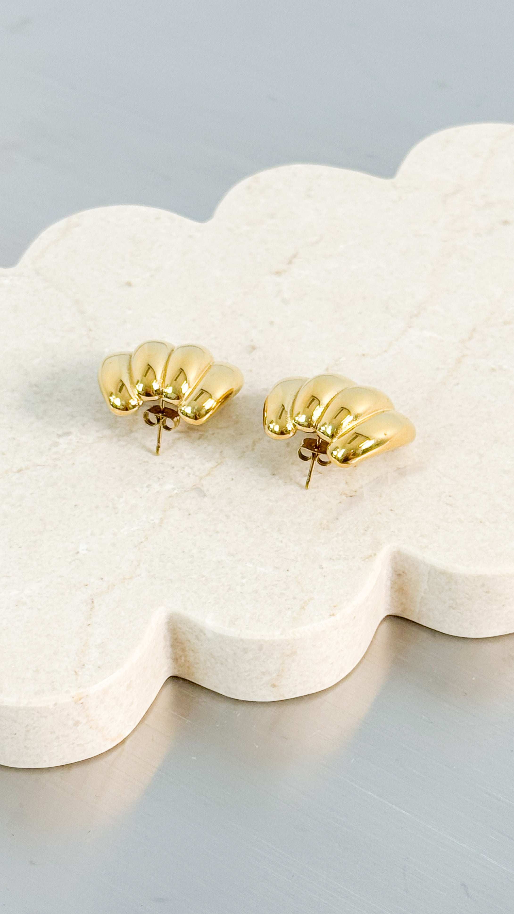 CARMEL PUFF EARRINGS - GOLD