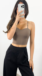 BRA SINGLET TOP - MOCHA