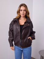 AXEL PU JACKET - CHOCOLATE