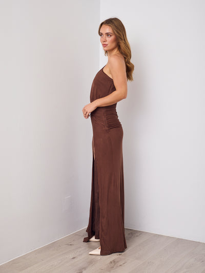 AXARA DRESS - CHOCOLATE