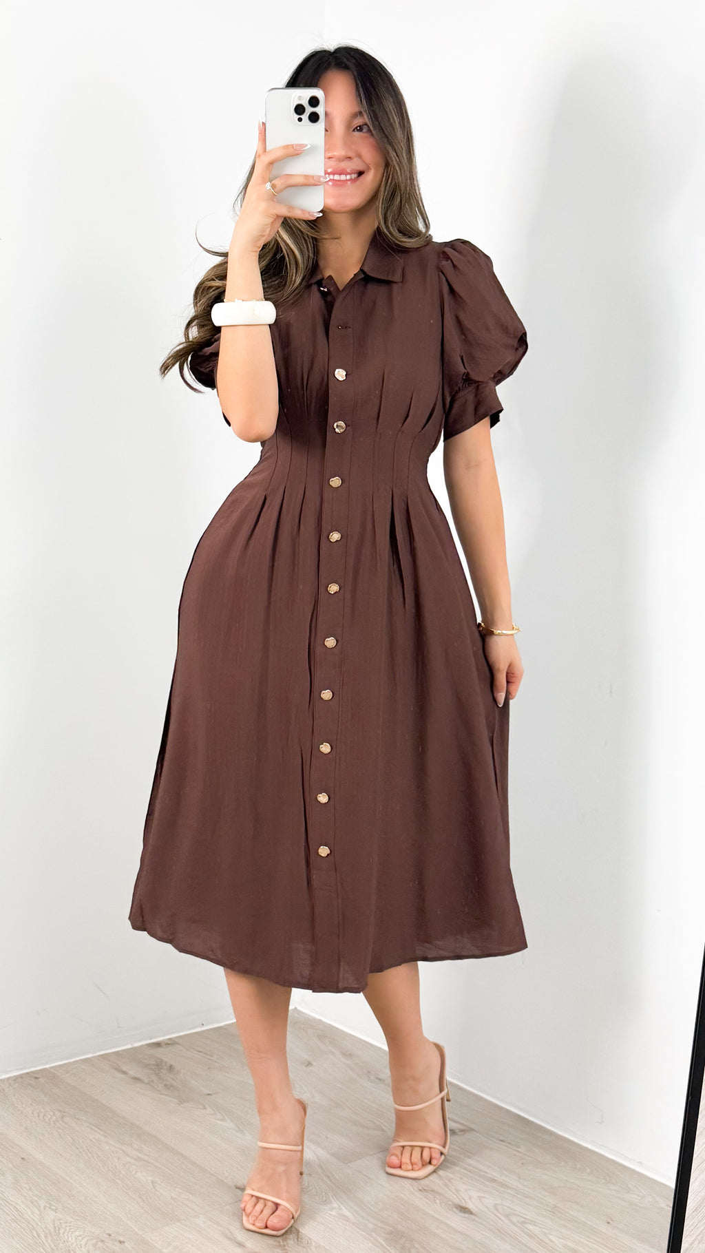 CASSANDRA DRESS - CHOCOLATE