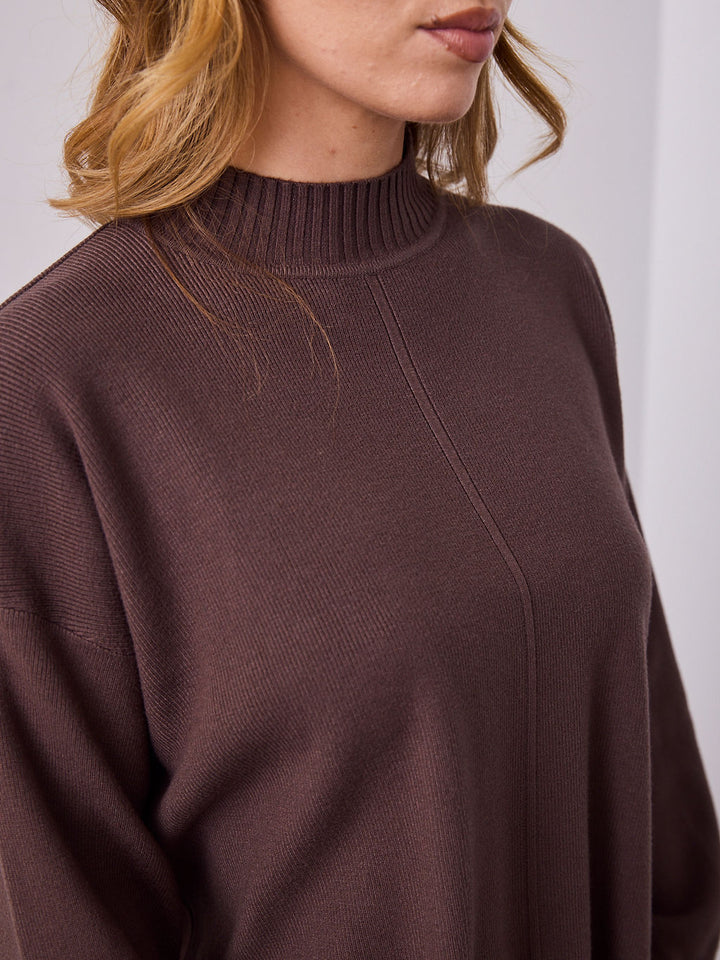 DELTA KNIT TOP - ESPRESSO