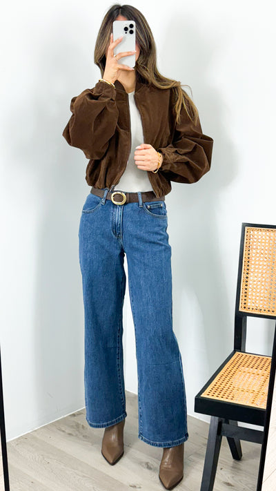 VANCE BOMBER JACKET - CHOCOLATE