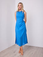 PAROS LINEN DRESS - BLUE