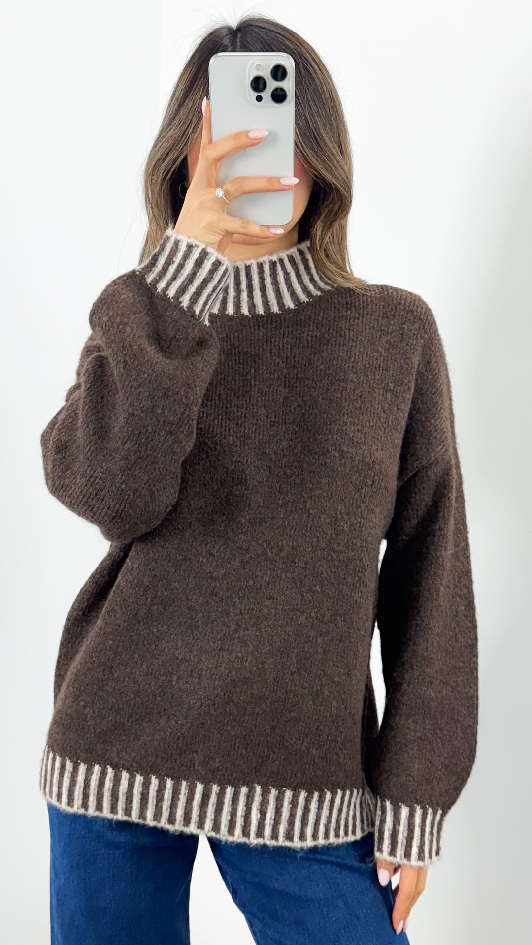 BESSIE STITCH KNIT - CHOCOLATE