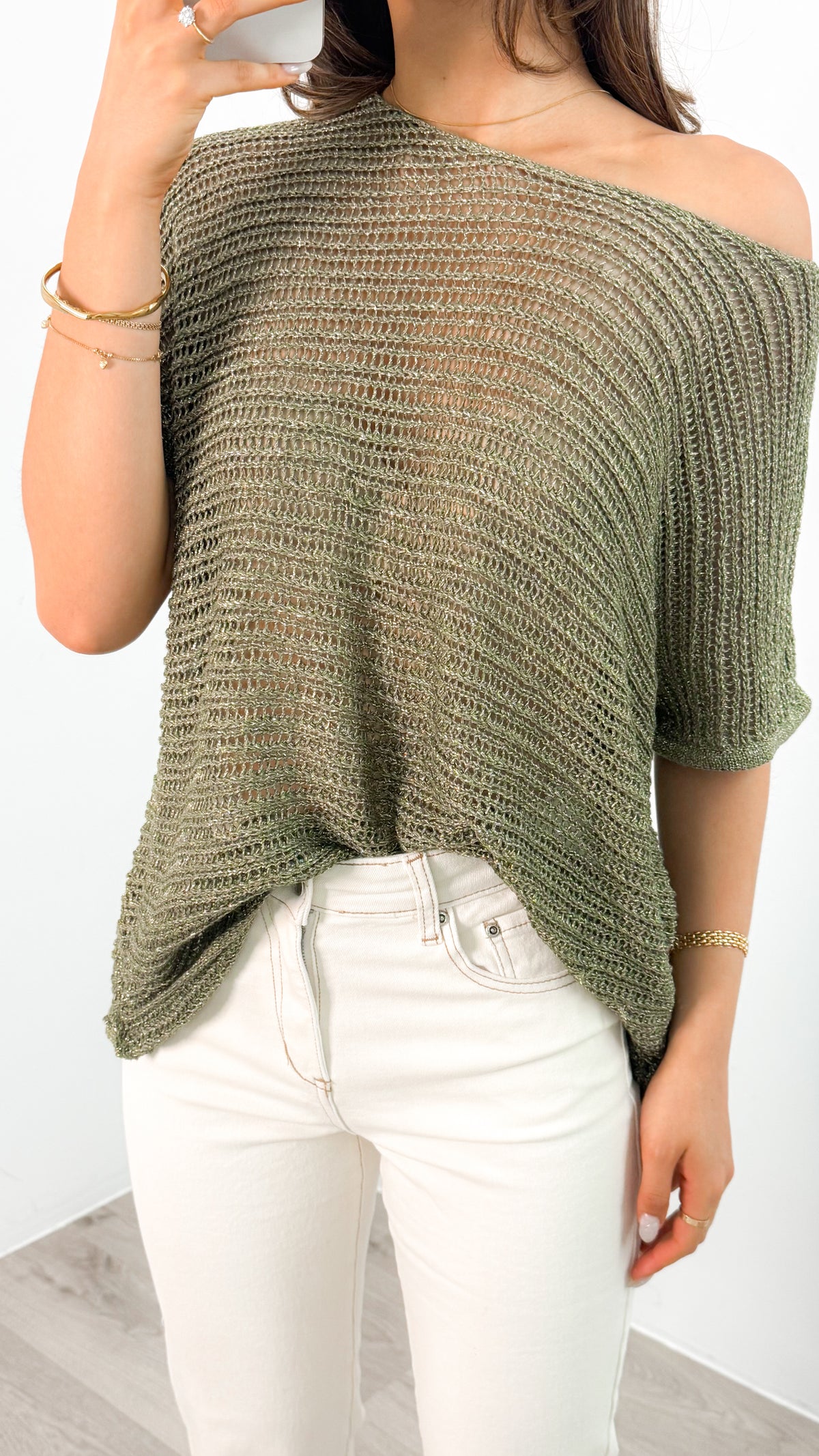 THEA KNIT TOP - OLIVE