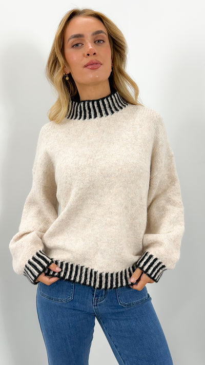 BESSIE STITCH KNIT - LATTE