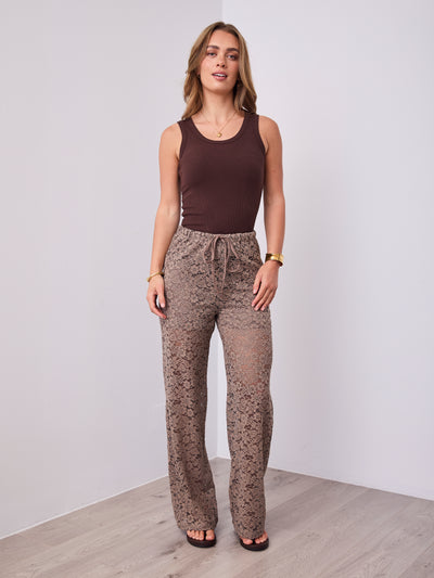 AZURA LACE PANTS - MOCHA