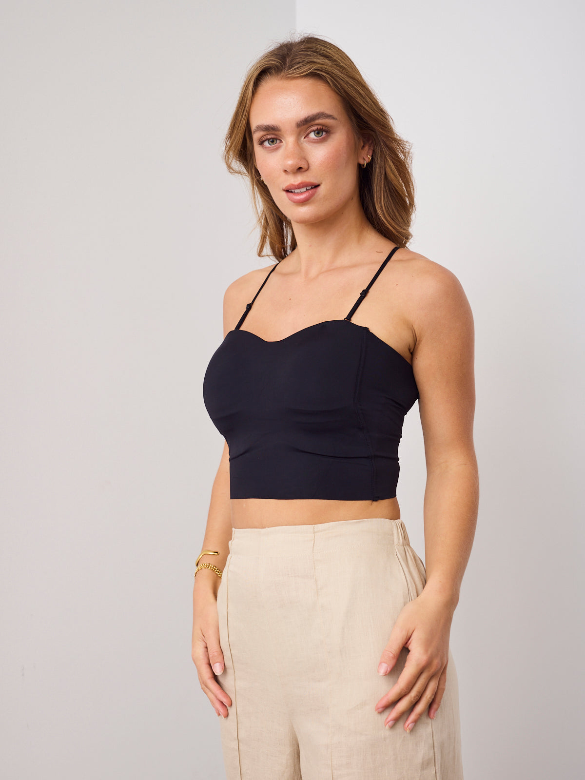 BRA SINGLET TOP - BLACK