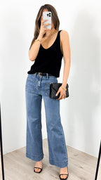 ANNIKA KNIT TANK TOP - BLACK