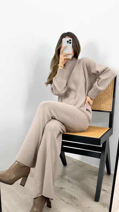 DELTA KNIT TOP - MUSHROOM
