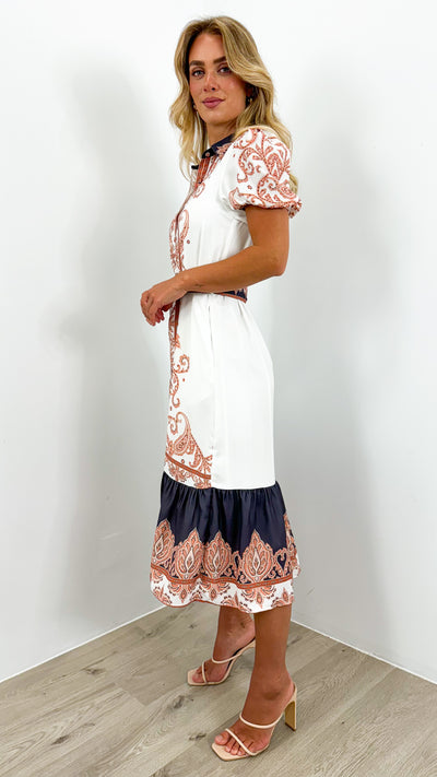 DARLOE MIDI DRESS - WHITE