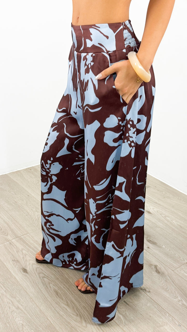 LUMINA PANT - CHOCOLATE/BABY BLUE