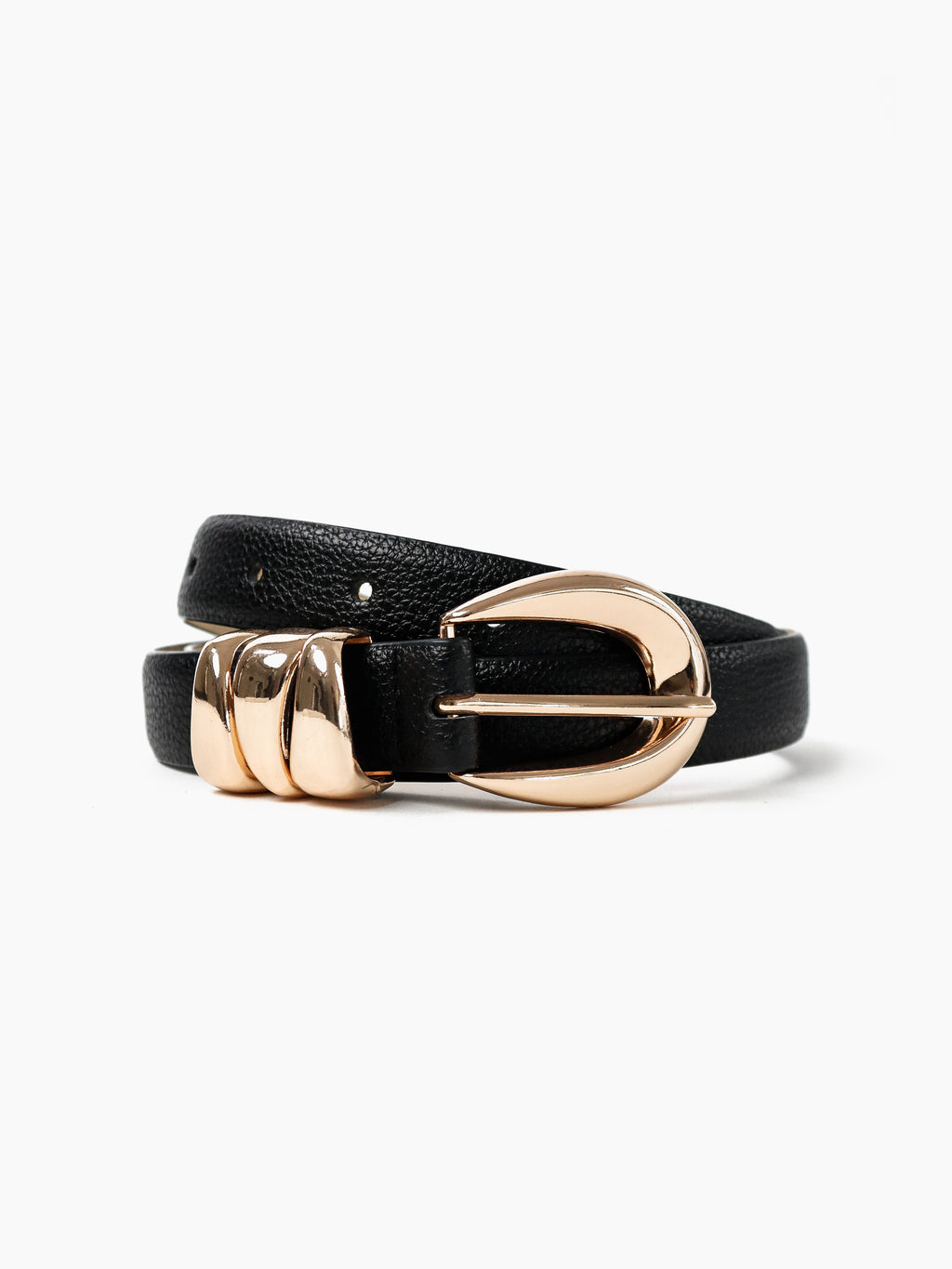 THE ELLIPSE GOLD HARDWARE BELT - BLACK