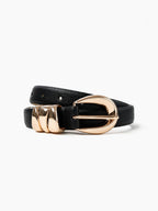 THE ELLIPSE GOLD HARDWARE BELT - BLACK