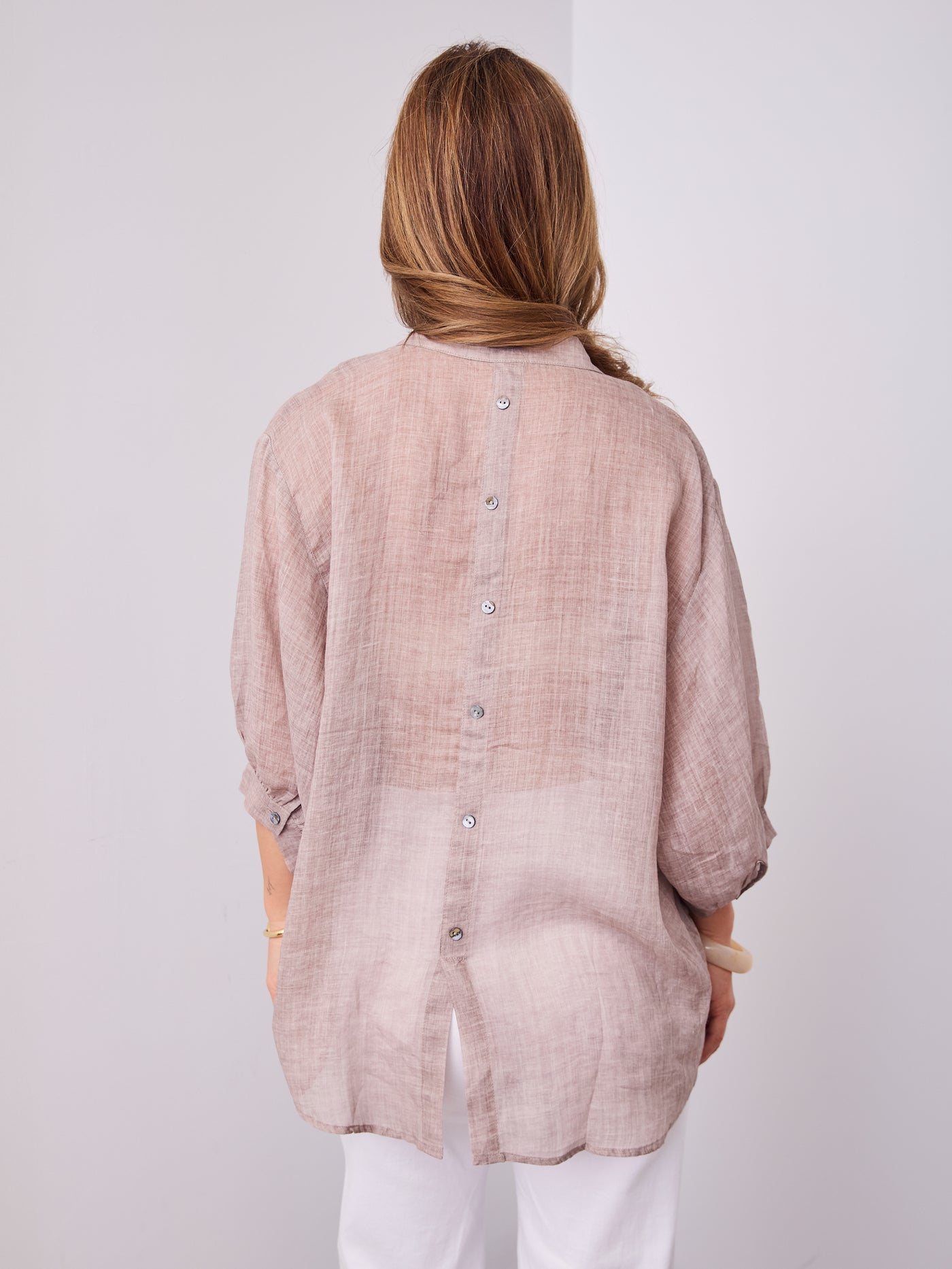CATHY LINEN SHIRT - BISCUIT