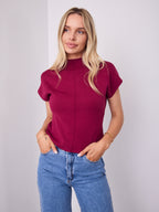 ROWE KNIT TOP - MULBERRY