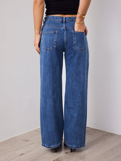 ROGERS RELAXED WIDE LEG JEAN - DARK DENIM