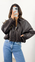 LONDON BOMBER JACKET - CHOCOLATE