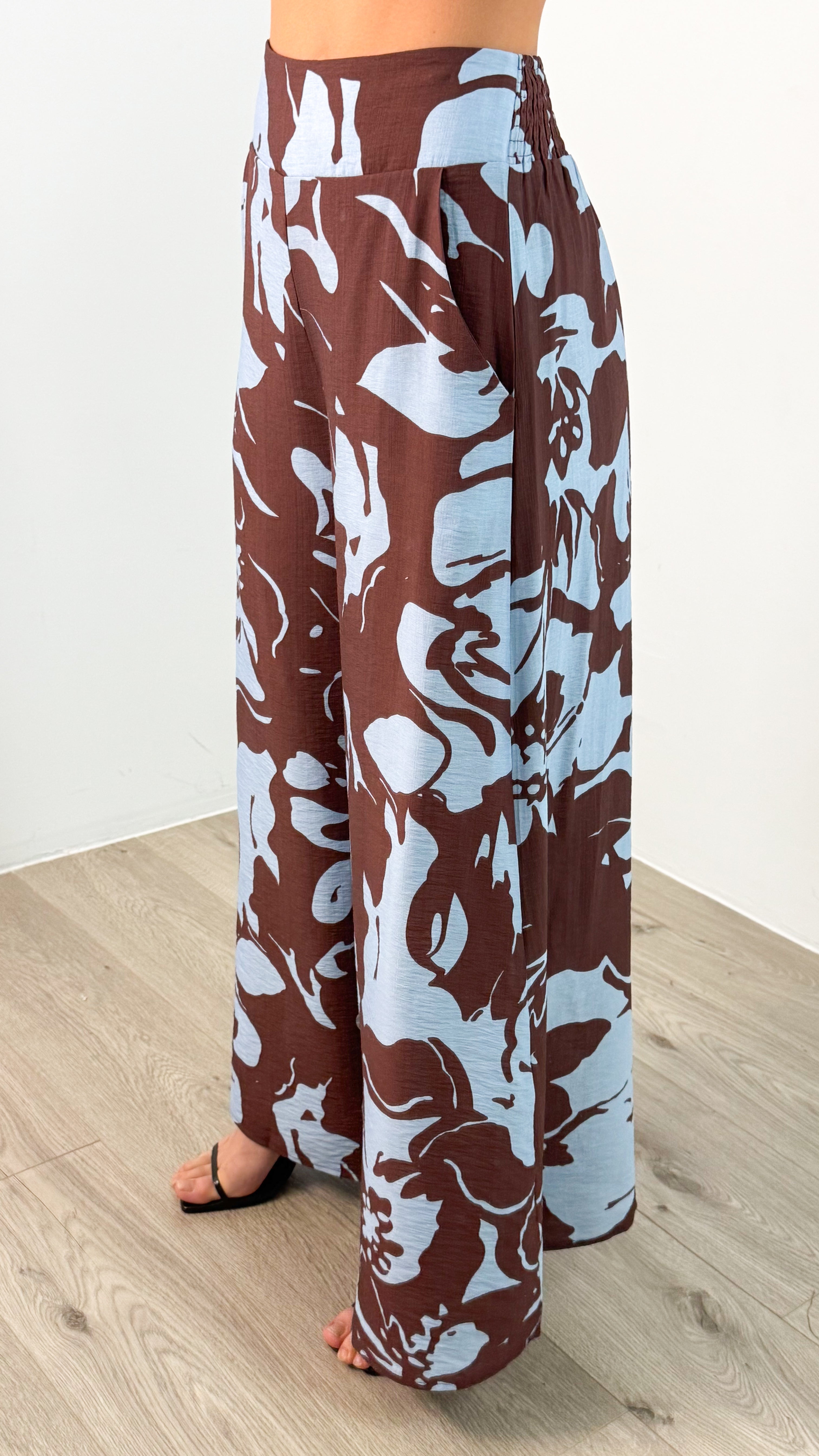 LUMINA PANT - CHOCOLATE/BABY BLUE