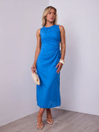 PAROS LINEN DRESS - BLUE