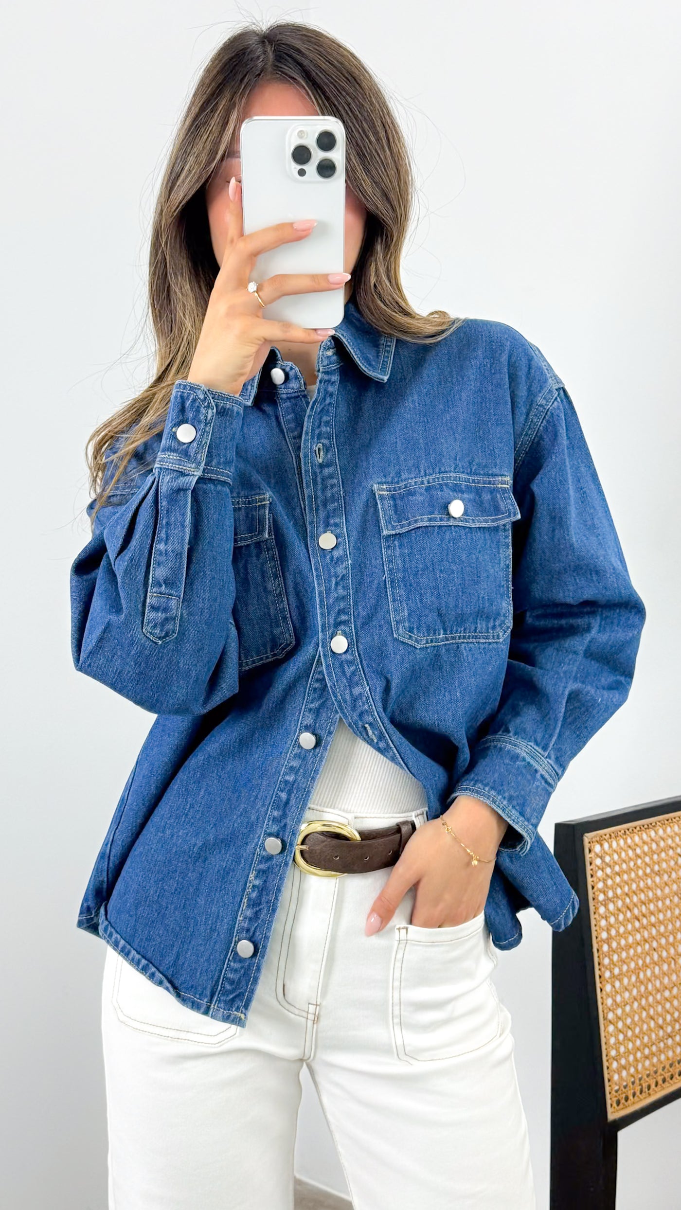 ROWE DENIM SHIRT - DARK DENIM