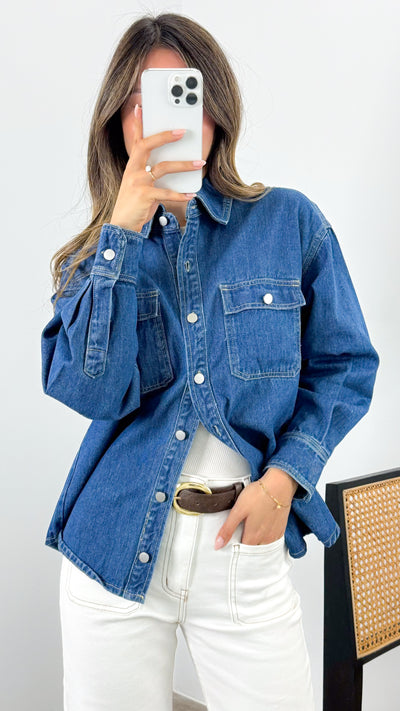 ROWE DENIM SHIRT - DARK DENIM