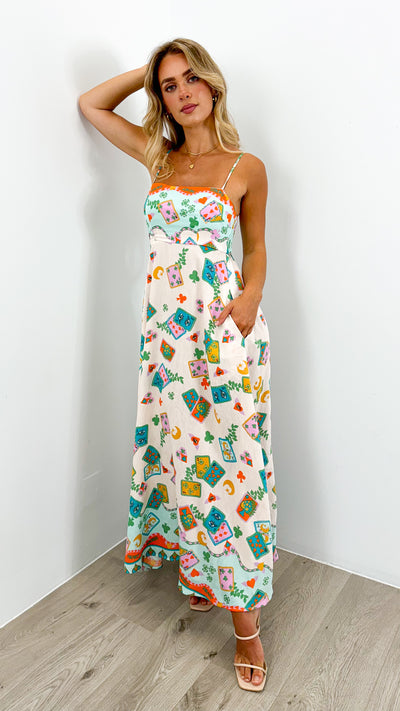 POKER MAXI DRESS - MULTI