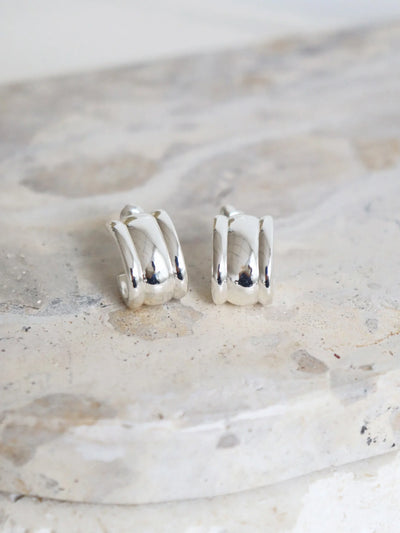 KAIA EVERYDAY STERLING SILVER PLATED EARRINGS - SILVER