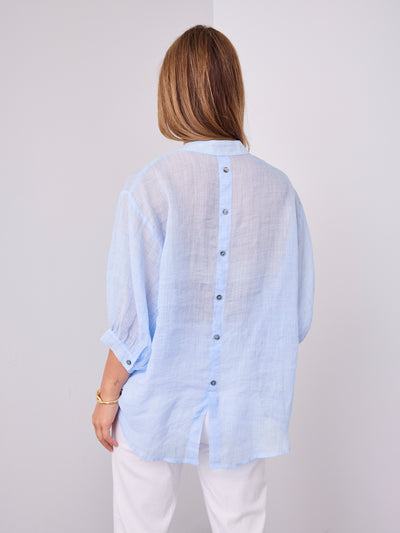 CATHY LINEN SHIRT - ICE BLUE
