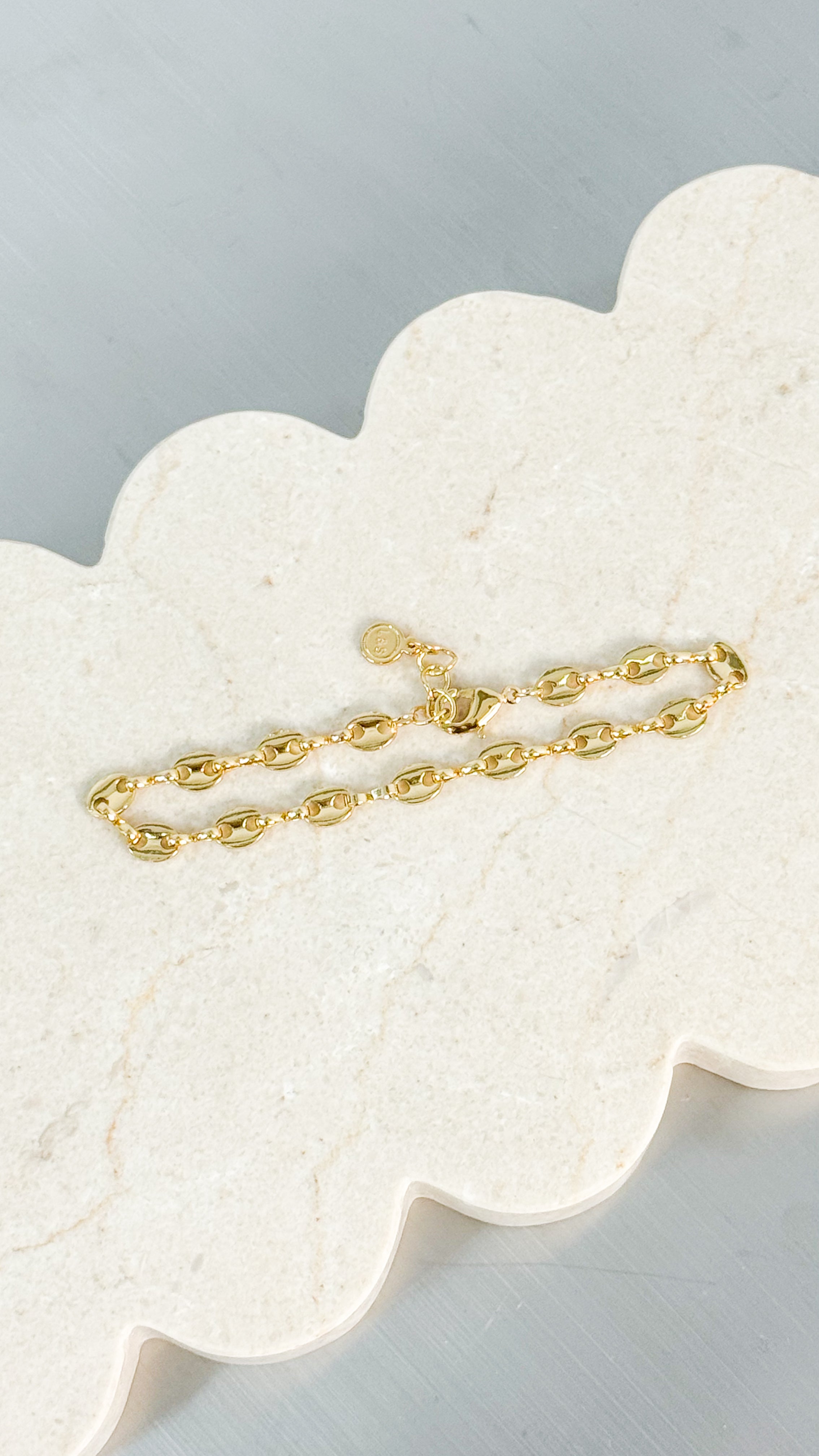 PUFF MARINER CHAIN 18K GOLD PLATED BRACELET - GOLD