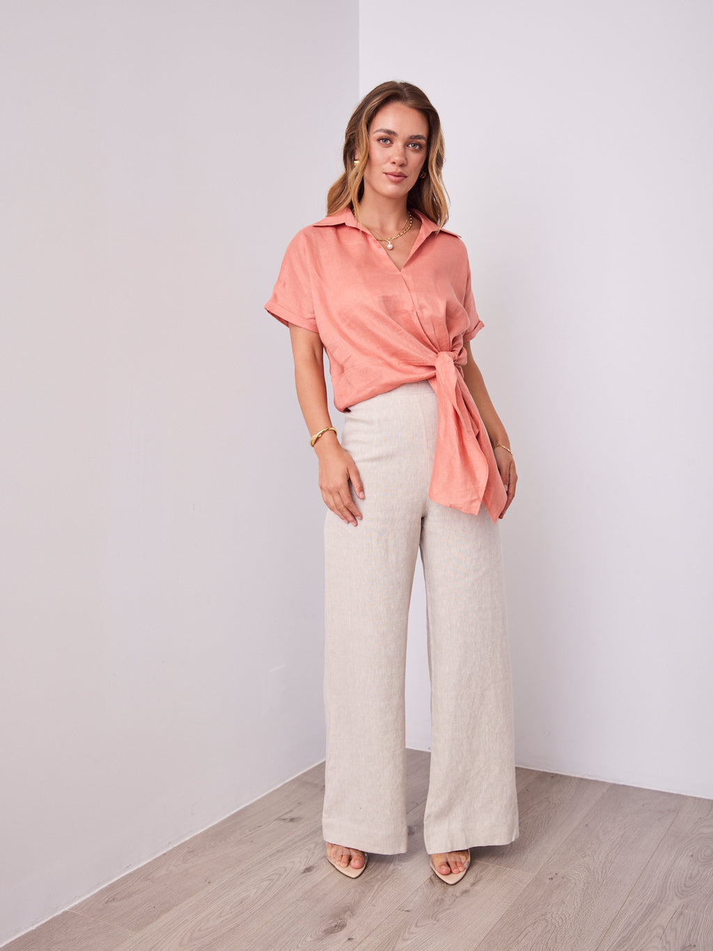 COMO LINEN SHIRT - BRICK