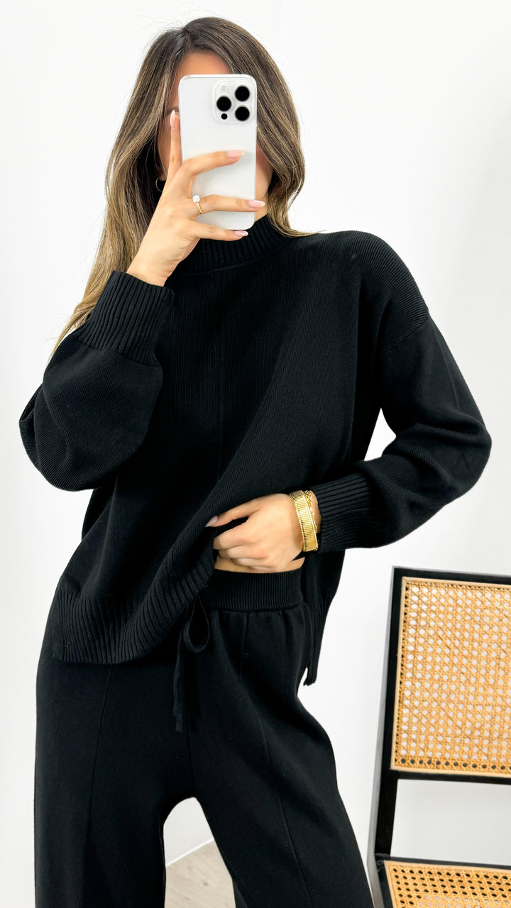 DELTA KNIT TOP - BLACK
