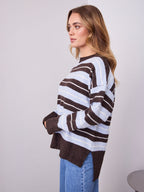 CHARLES KNIT - BLUE/CHOCOLATE