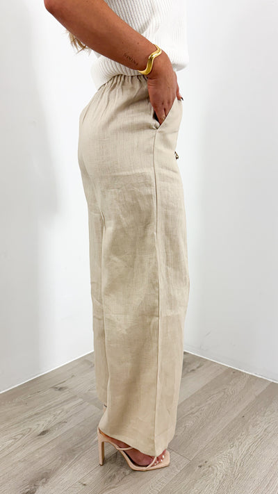 BAKER LINEN PANT - BEIGE