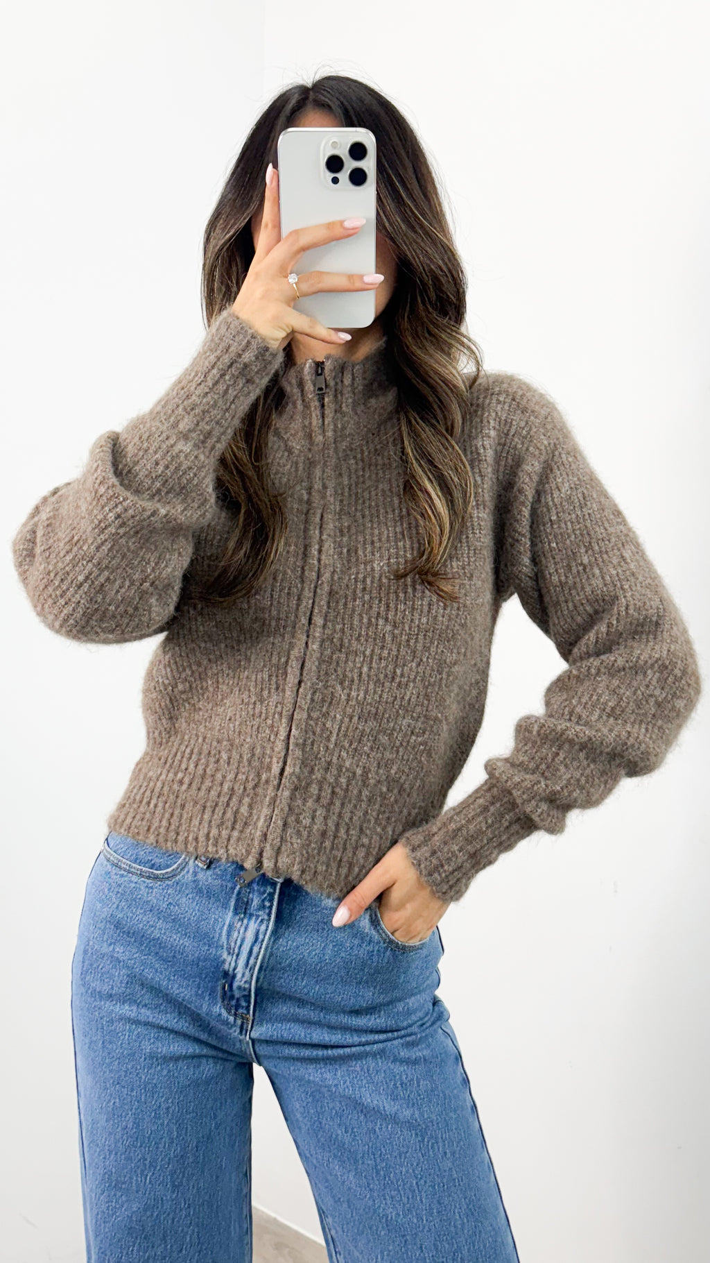 NOAH ZIP KNIT - LATTE