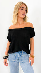 BETHENNY KNIT TOP - BLACK