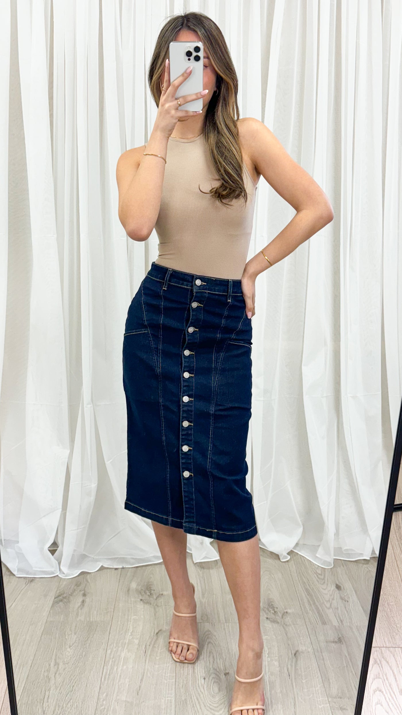 MONROE SKIRT - DARK DENIM