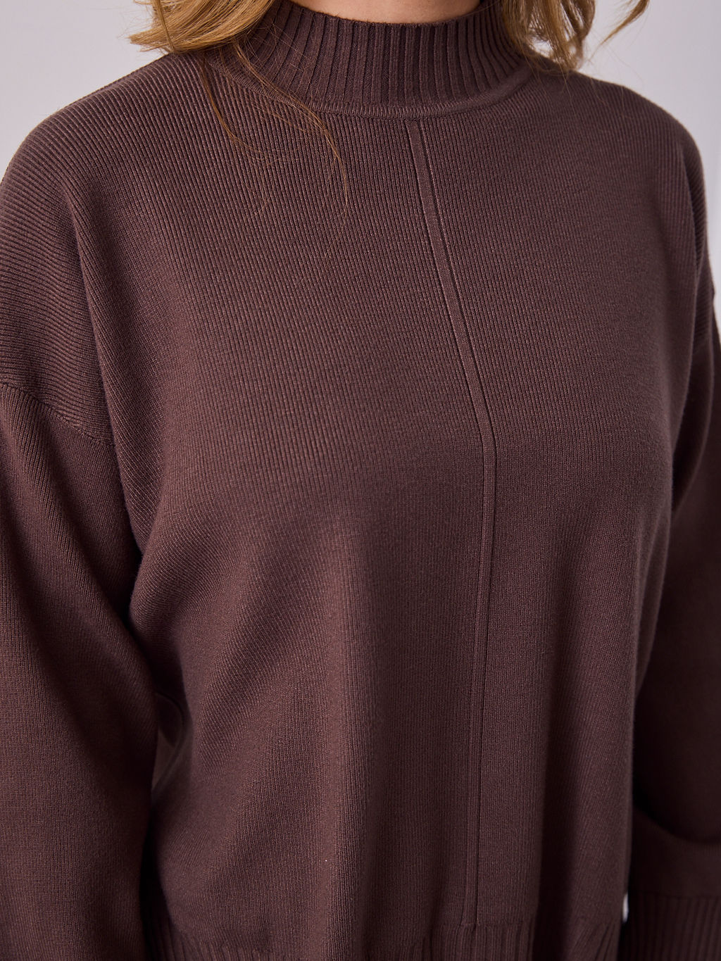 DELTA KNIT TOP - ESPRESSO