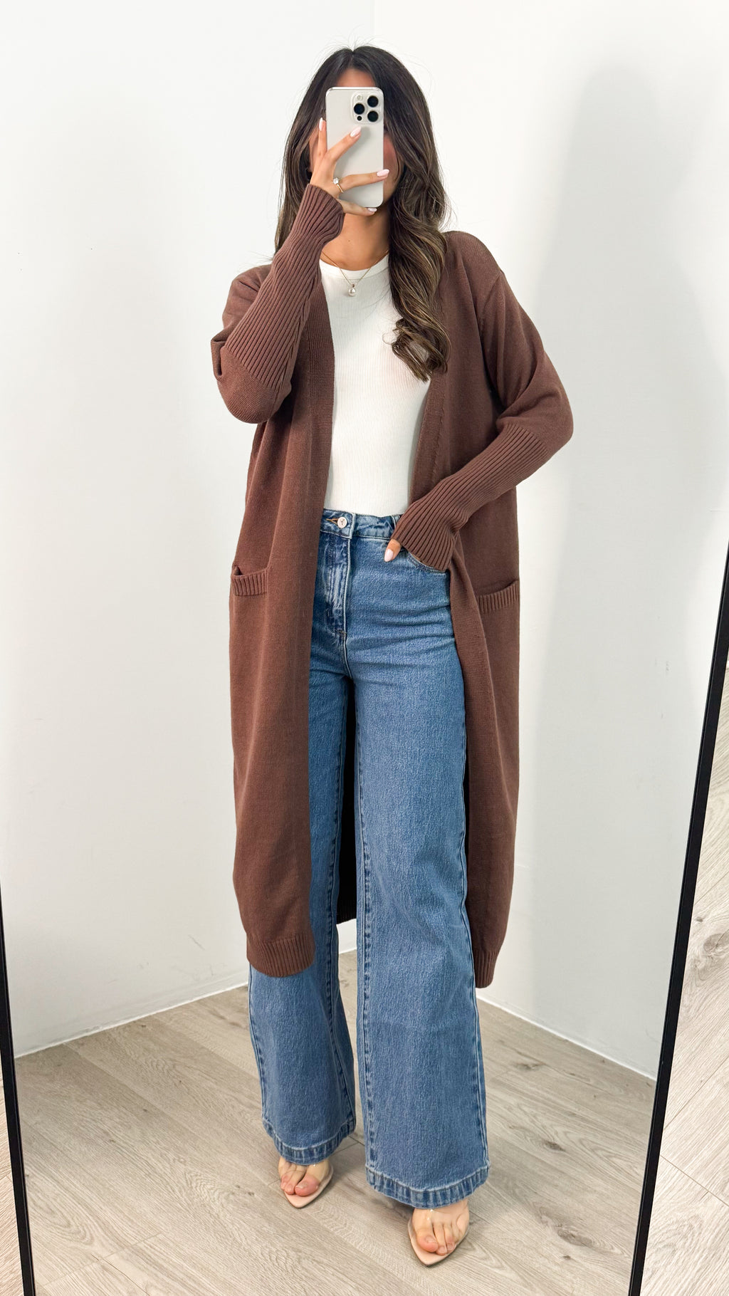 MAXWELL LONG CARDI - CHOCOLATE