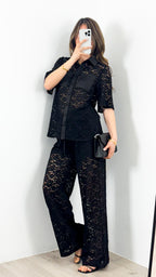 AZURA LACE PANTS - BLACK