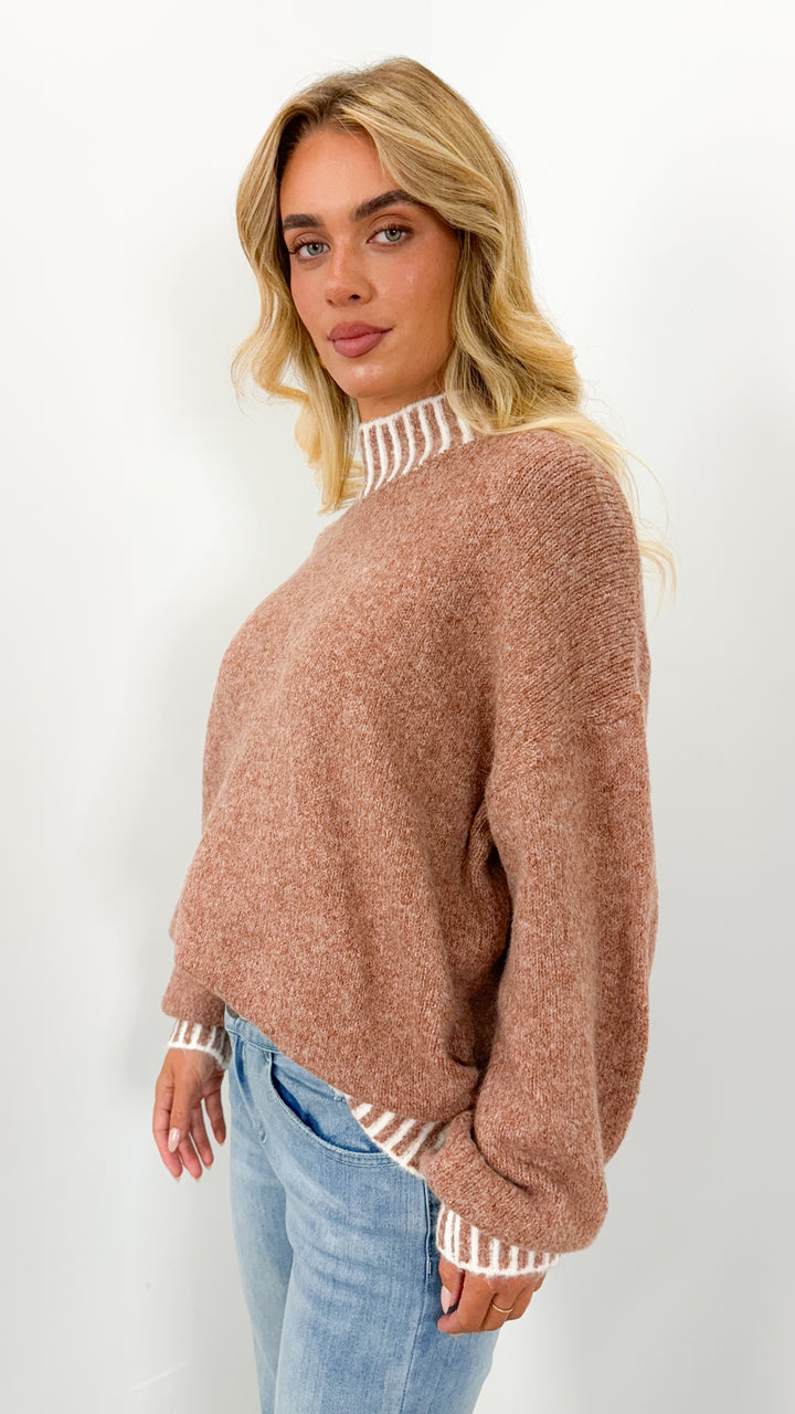 BESSIE STITCH KNIT - CINNAMON