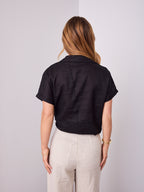 COMO LINEN SHIRT - BLACK