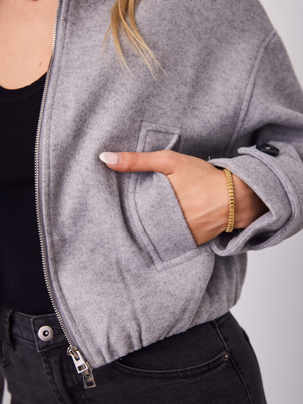 FRASER BOMBER JACKET - GREY